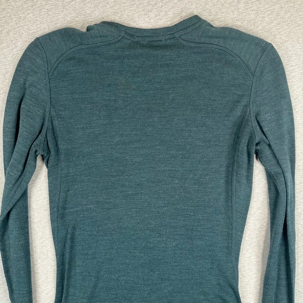 Smartwool Base Layer Top Shirt Womens S Teal Green 100% Merino Wool Long Sleeve - Picture 10 of 11